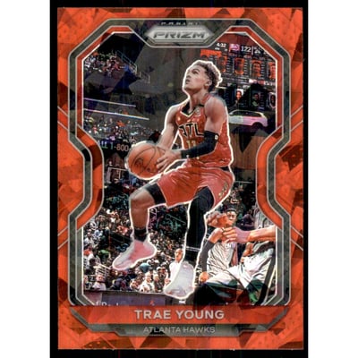 2020-21 Panini Prizm Prizms Red Ice #64 Trae Young