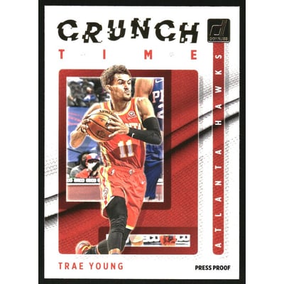 2021-22 Donruss Crunch Time Press Proof #1 Trae Young