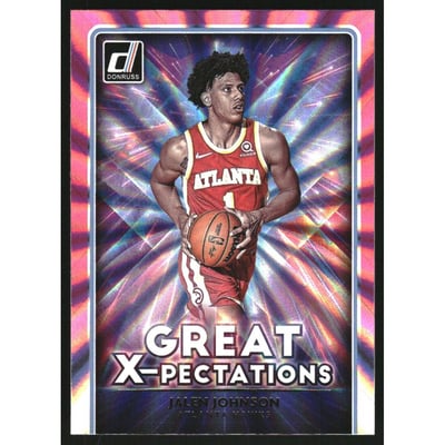 2021-22 Donruss Great X-Pectations Holo Pink Laser #18 Jalen Johnson