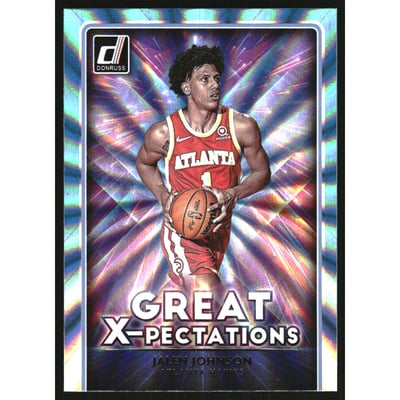 2021-22 Donruss Great X-Pectations Holo Teal Laser #18 Jalen Johnson
