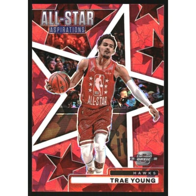2021-22 Panini Contenders Optic All Star Aspirations Red Cracked Ice #11 Trae Young