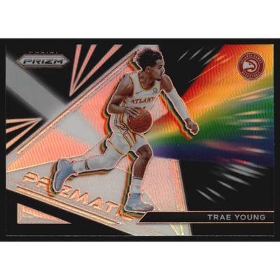 2021-22 Panini Prizm Prizmatic Prizms Silver #17 Trae Young