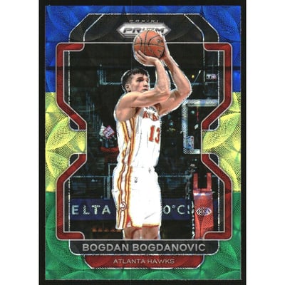 2021-22 Panini Prizm Prizms Choice Blue Yellow and Green #149 Bogdan Bogdanovic