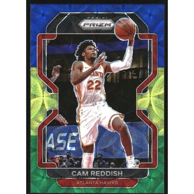 2021-22 Panini Prizm Prizms Choice Blue Yellow and Green #21 Cam Reddish