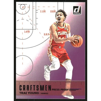 2022-23 Donruss Craftsmen Press Proof Purple #7 Trae Young