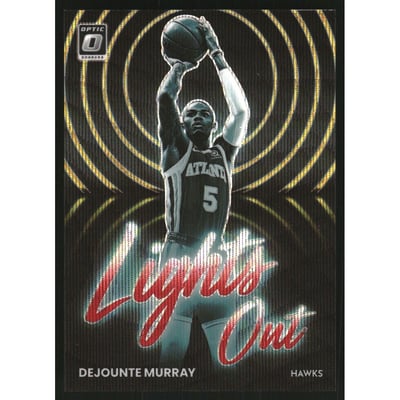2022-23 Donruss Optic Lights Out Red and Gold Wave #7 Dejounte Murray