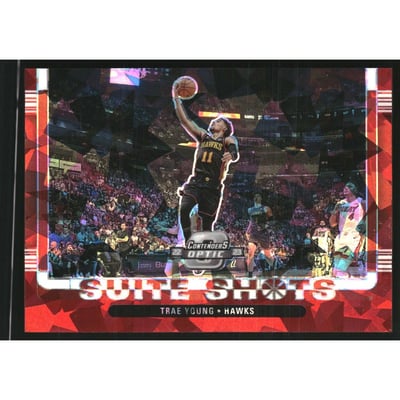 2022-23 Panini Contenders Optic Suite Shots Red Cracked Ice #17 Trae Young