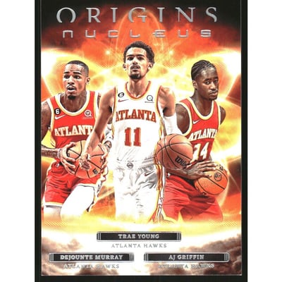 2022-23 Panini Origins Nucleus #9 Dejounte Murray/Trae Young/AJ Griffin