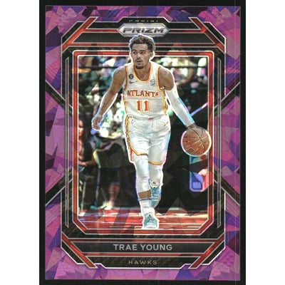 2022-23 Panini Prizm Prizms Purple Ice #164 Trae Young