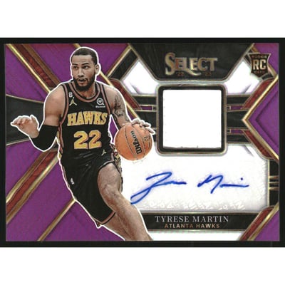 2022-23 Select Rookie Jersey Autographs Purple #39 Tyrese Martin