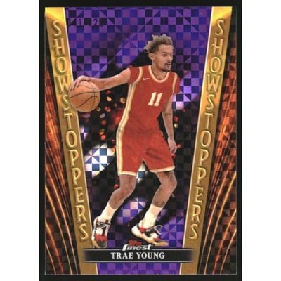 2023-24 Finest Showstoppers Purple Checkerboard Refractors #SS3 Trae Young