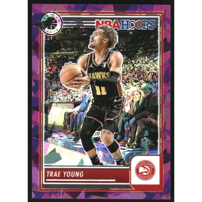 2023-24 Hoops Premium Stock Purple Ice Prizm #82 Trae Young