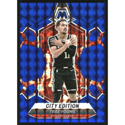2023-24 Panini Mosaic Mosaic Blue #274 Trae Young/City Edition