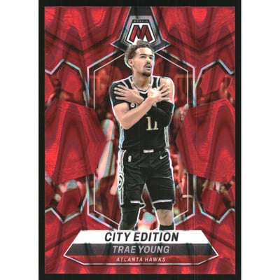 2023-24 Panini Mosaic Red Seismic #274 Trae Young/City Edition