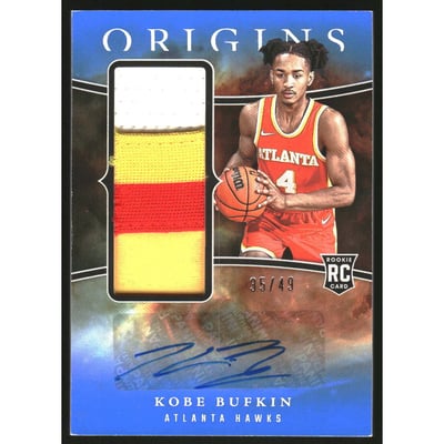 2023-24 Panini Origins Rookie Jersey Autographs Blue #7 Kobe Bufkin