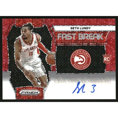 2023-24 Panini Prizm Fast Break Rookie Autographs Red #1 Seth Lundy/99