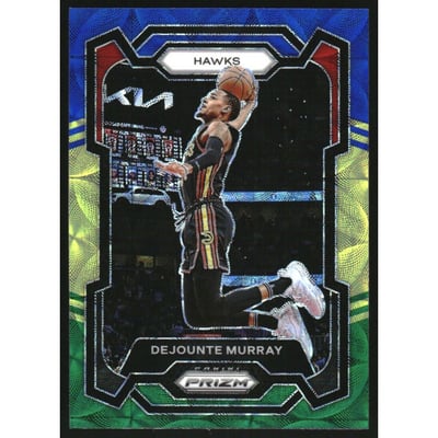2023-24 Panini Prizm Prizms Choice Blue Yellow and Green #112 Dejounte Murray