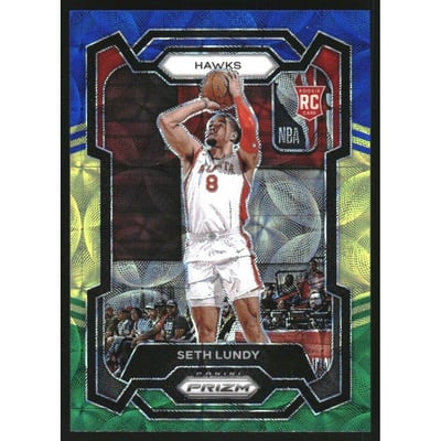 2023-24 Panini Prizm Prizms Choice Blue Yellow and Green #138 Seth Lundy