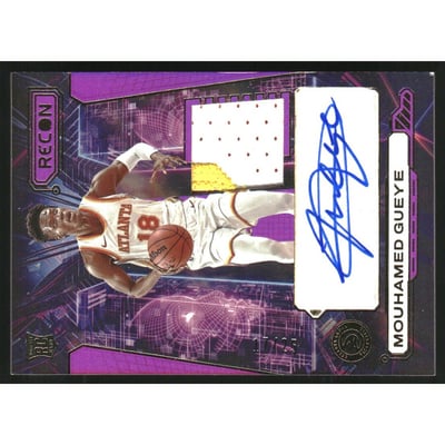 2023-24 Panini Recon Novice Patch Autographs Purple #5 Mouhamed Gueye