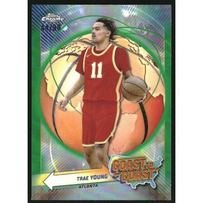 2023-24 Topps Chrome Coast to Coast Green Refractors #CC1 Trae Young