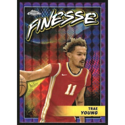 2023-24 Topps Chrome Finesse Purple Geometric Refractors #F1 Trae Young