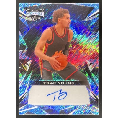 2023 Leaf Vibrance Shimmer Platinum Blue #BA-TY2 Trae Young Auto 1/1