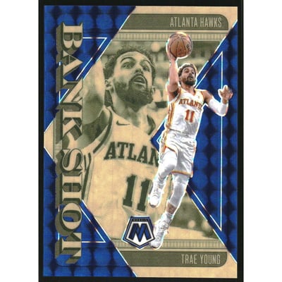 2024-25 Panini Mosaic Bank Shot Mosaic Blue #13 Trae Young