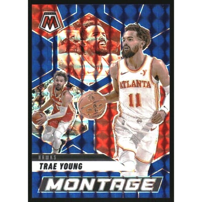 2024-25 Panini Mosaic Montage Mosaic Blue #22 Trae Young