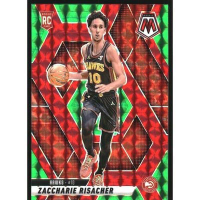 2024-25 Panini Mosaic Mosaic Choice Red and Green #213 Zaccharie Risacher