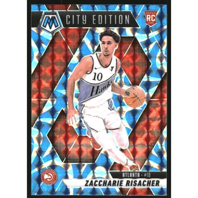 2024-25 Panini Mosaic Mosaic Reactive Blue #274 Zaccharie Risacher/City Edition
