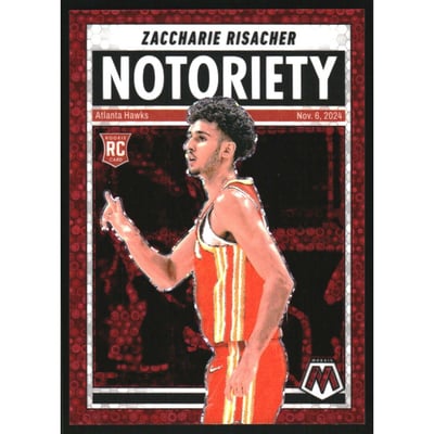 2024-25 Panini Mosaic Notoriety Fast Break Red #10 Zaccharie Risacher