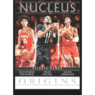 2024-25 Panini Origins Nucleus #7 Trae Young/Zaccharie Risacher/Jalen Johnson
