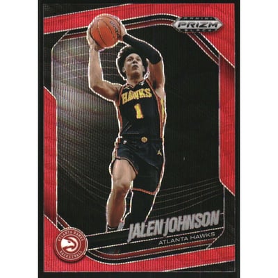 2024-25 Panini Prizm Black Prizms Ruby Wave #100 Jalen Johnson