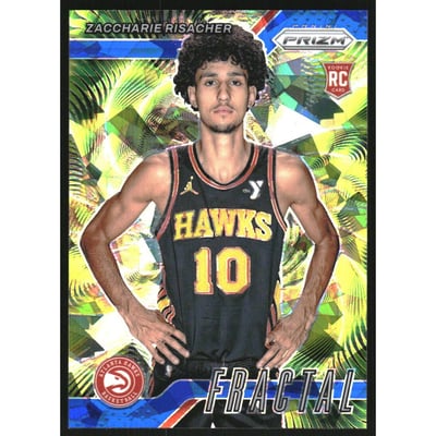 2024-25 Panini Prizm Fractal Prizms Blue Ice #8 Zaccharie Risacher