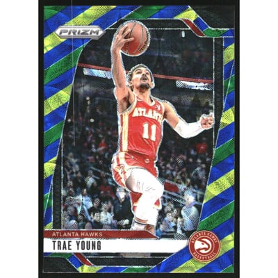 2024-25 Panini Prizm Prizms Choice Blue Yellow and Green #84 Trae Young