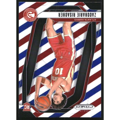 2024-25 Panini Prizm Prizms Red White and Blue #265 Zaccharie Risacher