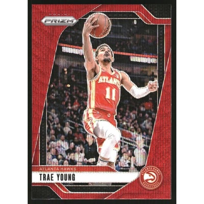 2024-25 Panini Prizm Prizms Ruby Wave #84 Trae Young