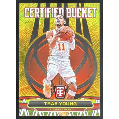 2024-25 Panini Totally Certified Bucket Gold Platinum Mirror #9 Trae Young /10