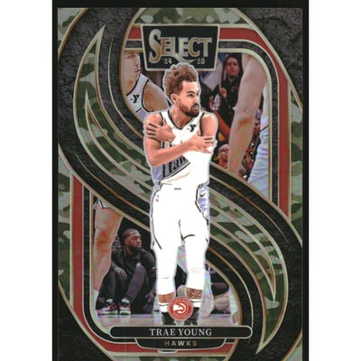 2024-25 Select Green Camo Prizms #123 Trae Young
