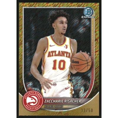 2025-26 Bowman Chrome Gold Shimmer Refractors #BCV84 Zaccharie Risacher