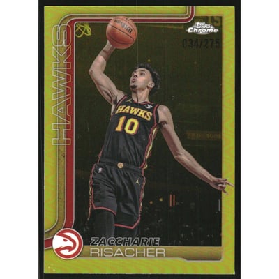 2025-26 Topps Chrome Yellow Refractors #2 Zaccharie Risacher
