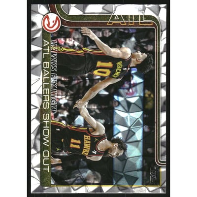 2025-26 Topps Diamante #282 Hawks Fly High/Zaccharie Risacher/Trae Young