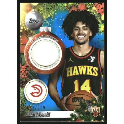 2025-26 Topps Holiday Relics Blue Metallic Glitter #PRAN Asa Newell