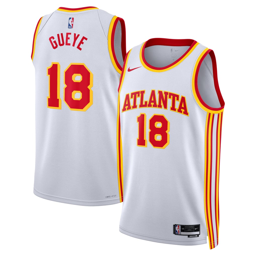 Atlanta Hawks Nike Association Edition Swingman Jersey - White - Mouhamed Gueye
