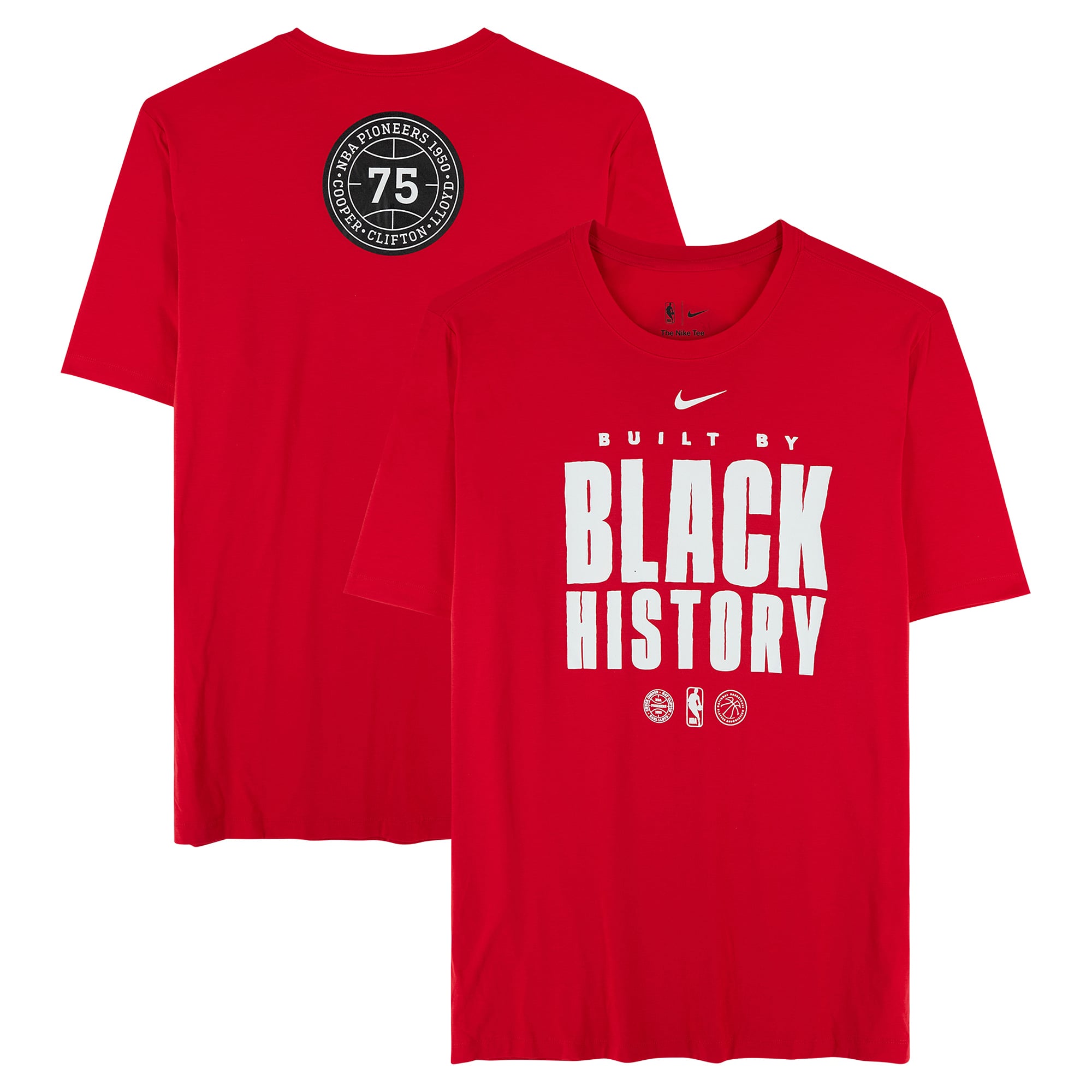 T-shirt rouge officiel des Atlanta Hawks pour la saison NBA 2025-2026, édition spéciale « Mois de l'histoire des Noirs » - Taille XLT