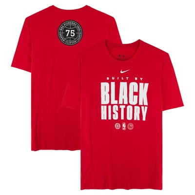 Atlanta Hawks Fanatics Authentic Team-Issued Red "Black History Month" T-Shirt from the 2025-26 NBA Season - Size XLT