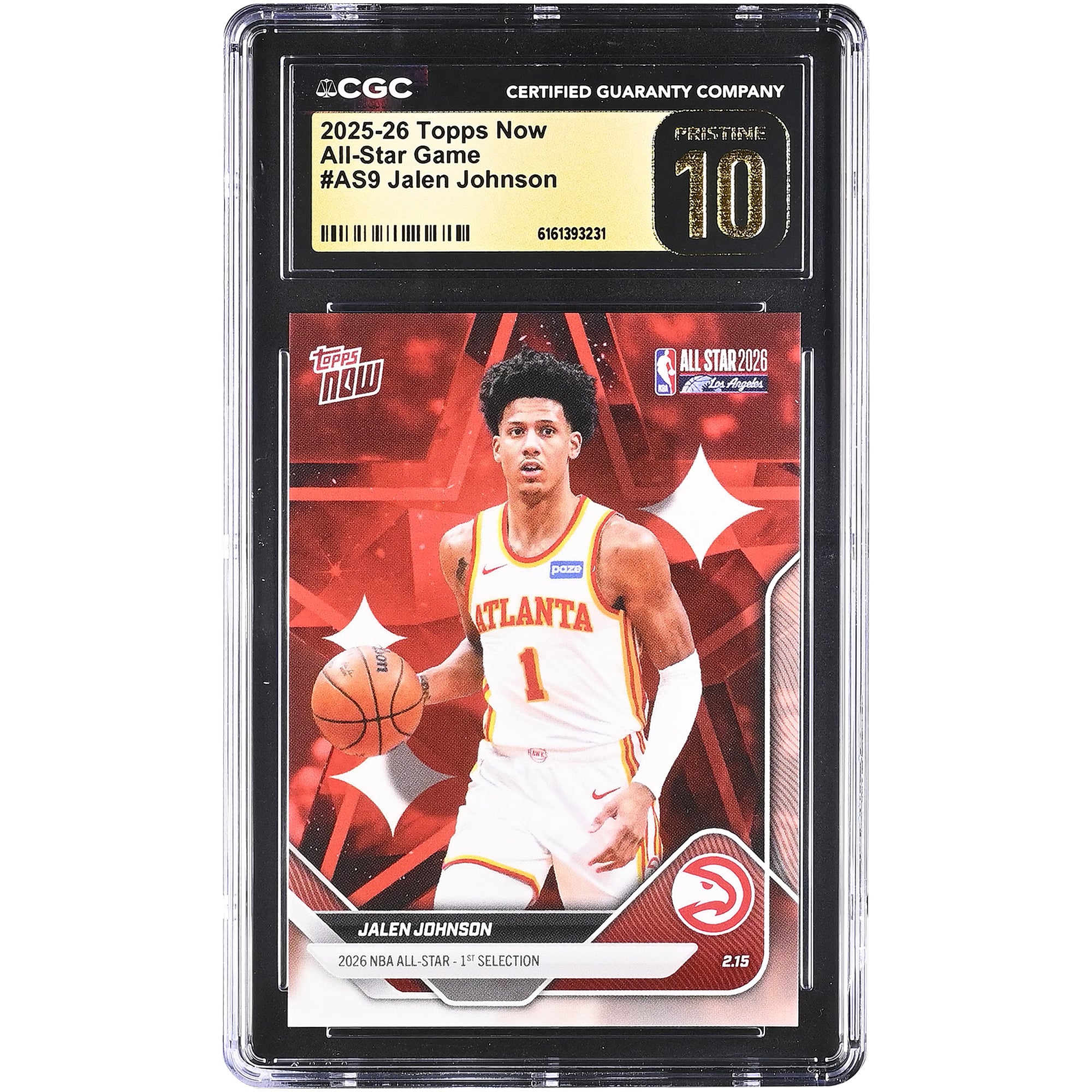 Jalen Johnson Atlanta Hawks 2025-26 Topps Now All-Star Game #AS9 CGC Authenticated PRISTINE 10 Card