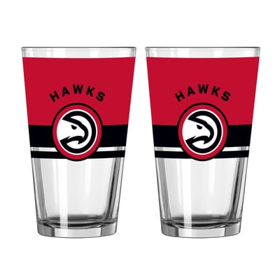Atlanta Hawks Logo Brands Two-Piece 16oz. Horizon Pint Glass Set