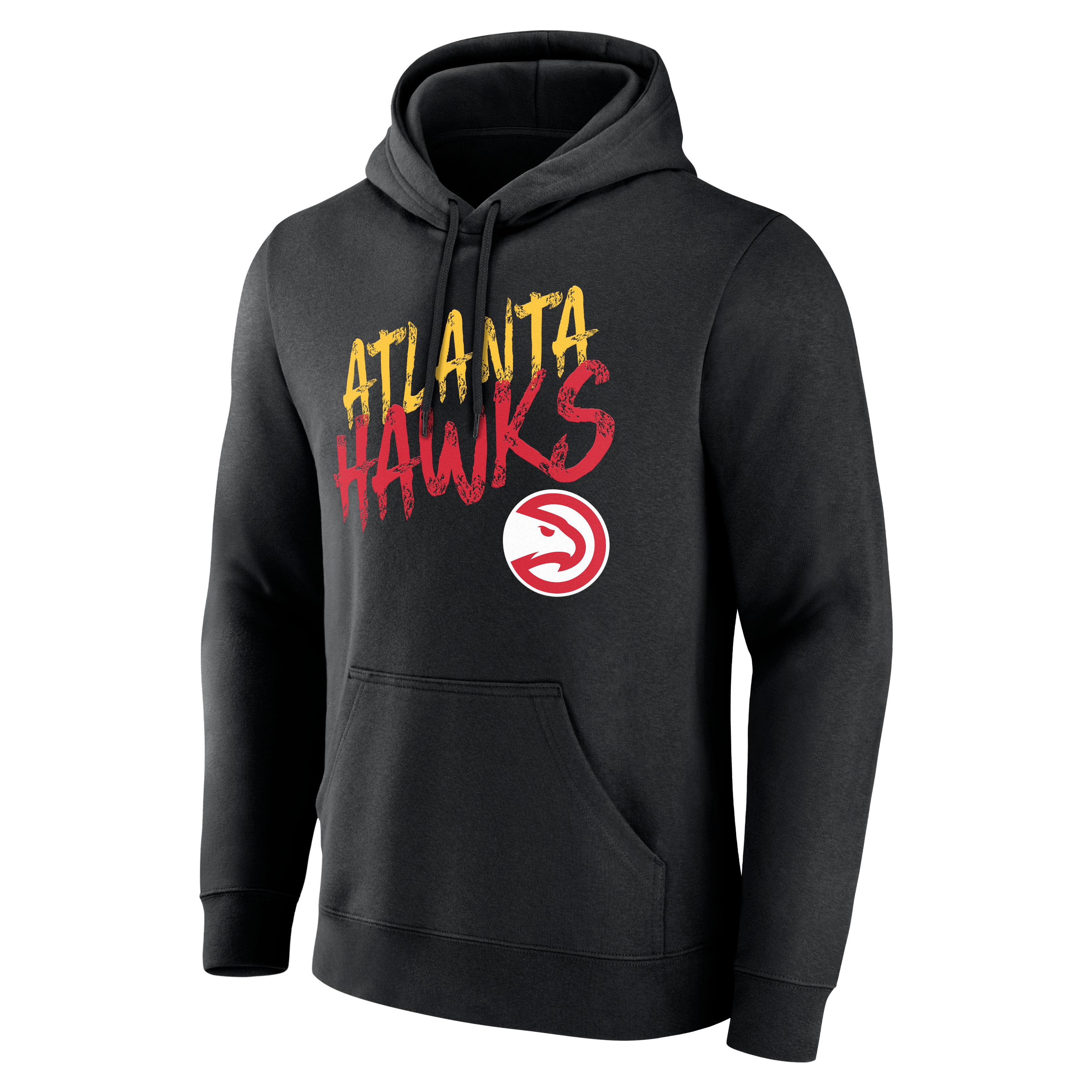 Sweat à capuche noir pour homme Atlanta Hawks Hustle personnalisé avec nom et numéro