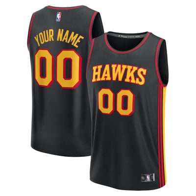 Atlanta Hawks Fanatics Fast Break Custom Jersey - Statement Edition - Black